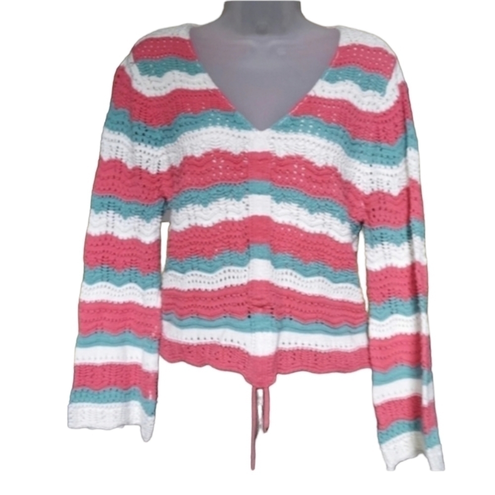 Marc New York Crotchet Striped Top